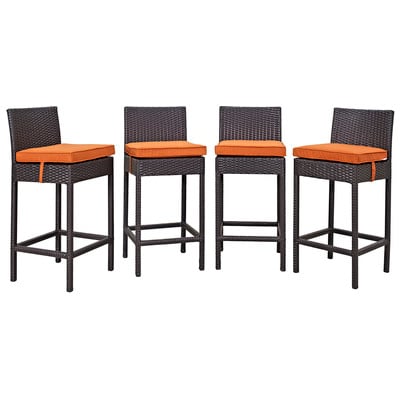 Outdoor Bar Furniture Modway Furniture Convene Espresso Orange EEI-2218-EXP-ORA-SET 889654061250 Bar and Dining Orange Complete Vanity Sets 