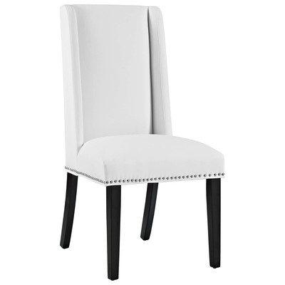 Dining Room Chairs Modway Furniture Baron White EEI-2232-WHI 889654066194 Dining Chairs White snow White Wood HARDWOOD Wood MDF Plywood Beec Vinyl White IvoryWood Plywood 