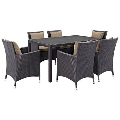 Outdoor Dining Sets Modway Furniture Convene Espresso Mocha EEI-2241-EXP-MOC-SET 889654062752 Bar and Dining Espresso Complete Vanity Sets 