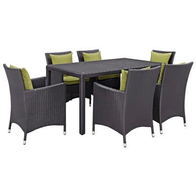 Outdoor Dining Sets Modway Furniture Convene Espresso Peridot EEI-2241-EXP-PER-SET 889654062776 Bar and Dining Espresso Complete Vanity Sets 