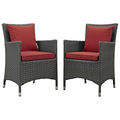 Dining Room Sets Modway Furniture Sojourn Canvas Red EEI-2242-CHC-RED-SET 889654139355 Bar and Dining Red Burgundy ruby Set of 2 Set of 3 Set of 4 Set Dining Canvas Red Red 