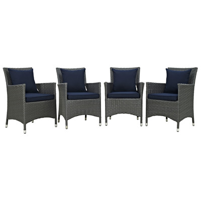 Outdoor Dining Sets Modway Furniture Sojourn Canvas Navy EEI-2243-CHC-NAV-SET 889654062851 Bar and Dining Blue navy teal turquiose indig Canvas Navy Complete Vanity Sets 