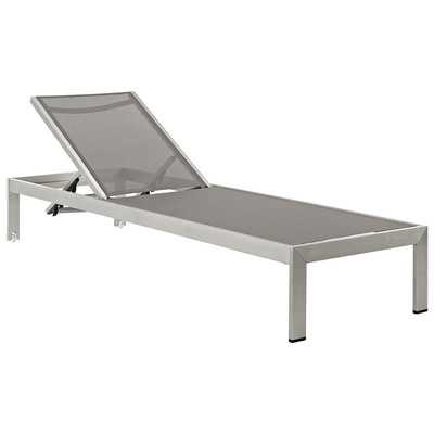 Modway Furniture Outdoor Sofas and Sectionals, Black,ebonyGray,GreySilver, Sofa, Gray,Light GraySilver, Complete Vanity Sets, Daybeds and Lounges, 889654064725, EEI-2249-SLV-GRY