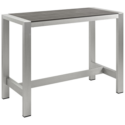 Bar Tables Modway Furniture Shore Silver Gray EEI-2253-SLV-GRY 889654064787 Bar and Dining BlackebonyGrayGreySilver Complete Vanity Sets 