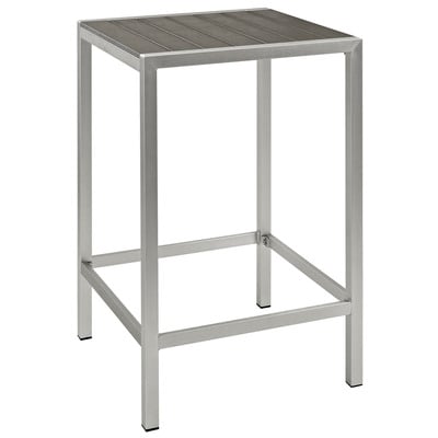 Bar Tables Modway Furniture Shore Silver Gray EEI-2256-SLV-GRY 889654064817 Bar and Dining BlackebonyGrayGreySilver Complete Vanity Sets 