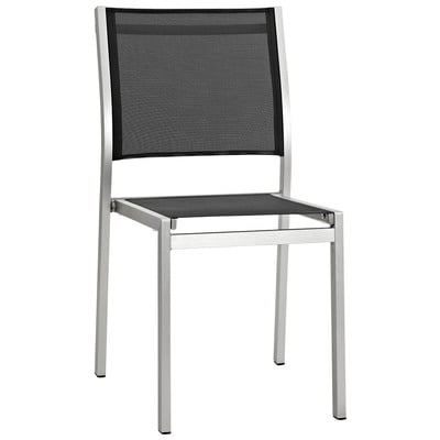 Outdoor Chairs and Stools Modway Furniture Shore Silver Black EEI-2259-SLV-BLK 889654064848 Sofa Sectionals Black ebonySilver Aluminum Frame Aluminum Frame Aluminum Plastic Complete Vanity Sets 