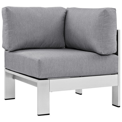 Outdoor Sofas and Sectionals Modway Furniture Shore Silver Gray EEI-2264-SLV-GRY 889654064961 Sofa Sectionals Black ebonyGray GreySilver Loveseat Sofa Canvas Gray Light GraySilver Complete Vanity Sets 