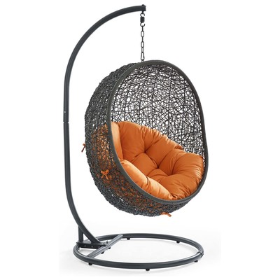 Outdoor Chairs and Stools Modway Furniture Hide Gray Orange EEI-2273-GRY-ORA 889654073826 Daybeds and Lounges Gray GreyOrange Gray ORANGE Steel Powder Coated Rust Proof Iro Hanging Swing Complete Vanity Sets 