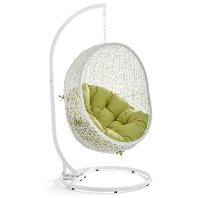 Outdoor Chairs and Stools Modway Furniture Hide White Peridot EEI-2273-WHI-PER 889654073918 Daybeds and Lounges White snow Peridot Steel White Powder Coated Rust Proof Iro Hanging Swing Complete Vanity Sets 