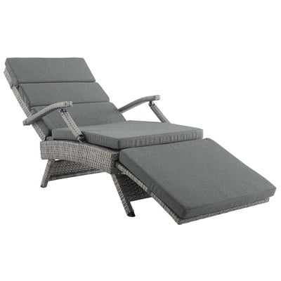 Chairs Modway Furniture Envisage Light Gray Charcoal EEI-2301-LGR-CHA 889654133834 Daybeds and Lounges Gray Grey Lounge Chairs Lounge 
