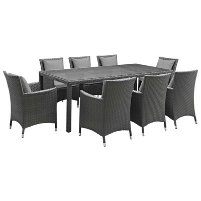 Modway Furniture Dining Room Sets, Gray,Grey, Set of 2,Set of 3,Set of 4,Set of 5,Set of 6,Set of 7,Set of 8, Dining, Canvas Gray,Gray, Bar and Dining, 889654139461, EEI-2309-CHC-GRY-SET