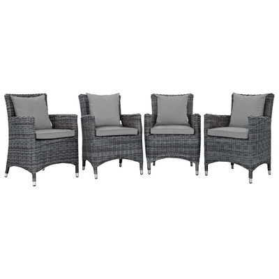 Dining Room Sets Modway Furniture Summon Canvas Gray EEI-2314-GRY-GRY-SET 889654002130 Bar and Dining Gray Grey Set of 2 Set of 3 Set of 4 Set Dining Canvas Gray Gray 