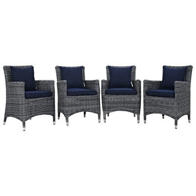 Outdoor Dining Sets Modway Furniture Summon Canvas Navy EEI-2314-GRY-NAV-SET 889654066965 Bar and Dining Blue navy teal turquiose indig Canvas Navy Complete Vanity Sets 