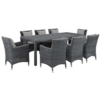 Dining Room Sets Modway Furniture Summon Canvas Gray EEI-2331-GRY-GRY-SET 889654134268 Bar and Dining Gray Grey Set of 2 Set of 3 Set of 4 Set Dining Canvas Gray Gray 