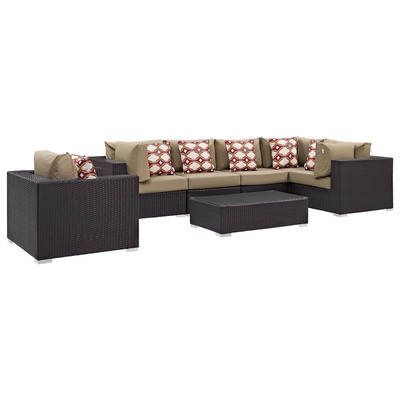 Modway Furniture Outdoor Sofas and Sectionals, Sectional,Sofa, Espresso, Complete Vanity Sets, Sofa Sectionals, 889654069645, EEI-2350-EXP-MOC-SET