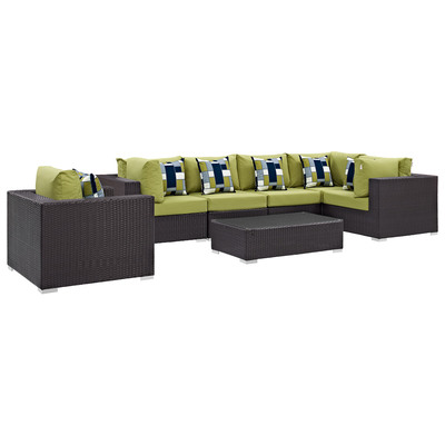 Modway Furniture Outdoor Sofas and Sectionals, Sectional,Sofa, Espresso, Complete Vanity Sets, Sofa Sectionals, 889654069669, EEI-2350-EXP-PER-SET