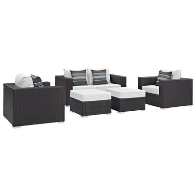 Sofas and Loveseat Modway Furniture Convene Espresso White EEI-2351-EXP-WHI-SET 889654069768 Sofa Sectionals Loveseat Love seatSectional So Sofa Set set 