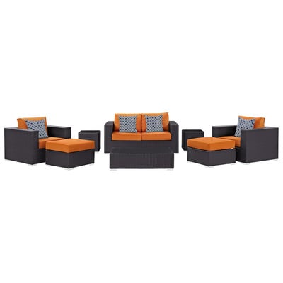 Sofas and Loveseat Modway Furniture Convene Espresso Orange EEI-2352-EXP-ORA-SET 889654069799 Sofa Sectionals Loveseat Love seatSectional So Sofa Set set 