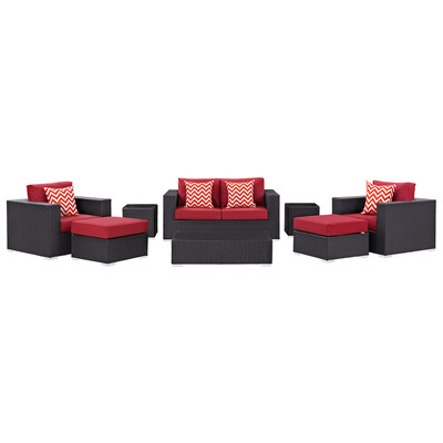 Modway Furniture Sofas and Loveseat, Loveseat,Love seatSectional,Sofa, Sofa Set,set, Sofa Sectionals, 889654069812, EEI-2352-EXP-RED-SET