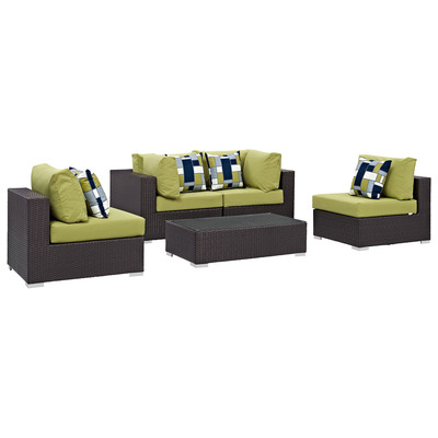 Modway Furniture Outdoor Sofas and Sectionals, Sectional,Sofa, Espresso, Complete Vanity Sets, Sofa Sectionals, 889654070085, EEI-2356-EXP-PER-SET