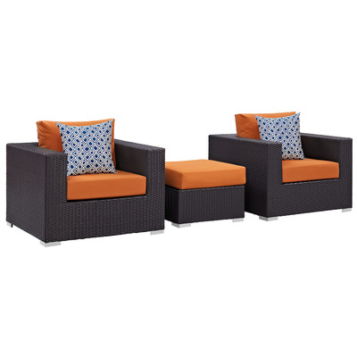 Modway Furniture Outdoor Sofas and Sectionals, Orange, Loveseat,Sectional,Sofa, Espresso, Complete Vanity Sets, Sofa Sectionals, 889654070566, EEI-2363-EXP-ORA-SET