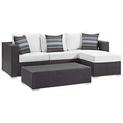 Sofas and Loveseat Modway Furniture Convene Espresso White EEI-2364-EXP-WHI-SET 889654070672 Sofa Sectionals Loveseat Love seatSectional So Sofa Set set 