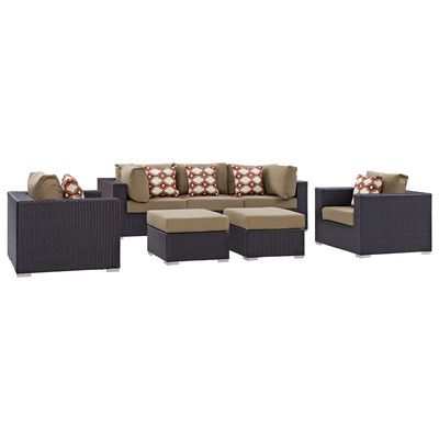 Modway Furniture Outdoor Sofas and Sectionals, Sectional,Sofa, Espresso, Sofa Sectionals, 889654070696, EEI-2365-EXP-MOC-SET