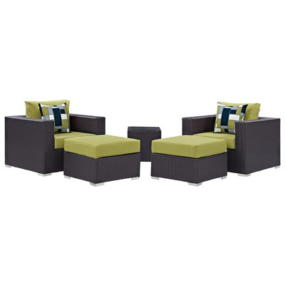 Modway Furniture Outdoor Sofas and Sectionals, Sectional,Sofa, Espresso, Sofa Sectionals, 889654070788, EEI-2366-EXP-PER-SET