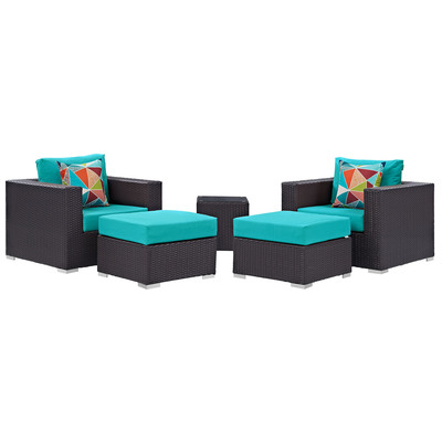 Modway Furniture Outdoor Sofas and Sectionals, Sectional,Sofa, Espresso, Sofa Sectionals, 889654070801, EEI-2366-EXP-TRQ-SET