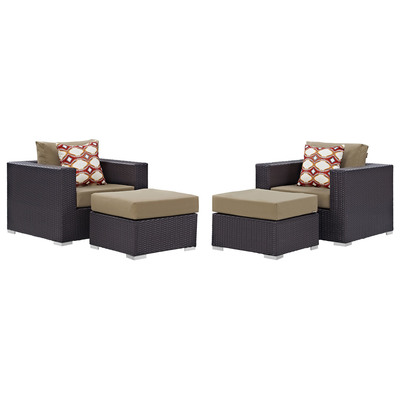 Modway Furniture Outdoor Sofas and Sectionals, Sectional,Sofa, Espresso, Sofa Sectionals, 889654070832, EEI-2367-EXP-MOC-SET