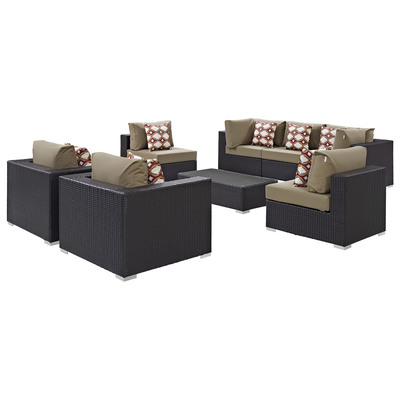 Modway Furniture Outdoor Sofas and Sectionals, Sectional,Sofa, Espresso, Complete Vanity Sets, Sofa Sectionals, 889654070900, EEI-2368-EXP-MOC-SET