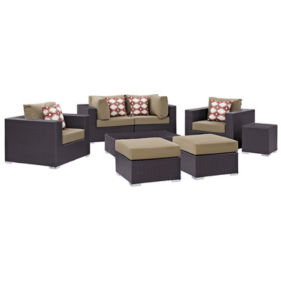 Modway Furniture Outdoor Sofas and Sectionals, Sectional,Sofa, Espresso, Sofa Sectionals, 889654071112, EEI-2371-EXP-MOC-SET