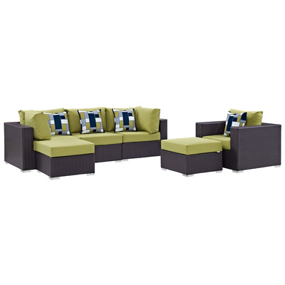 Modway Furniture Outdoor Sofas and Sectionals, Sectional,Sofa, Espresso, Complete Vanity Sets, Sofa Sectionals, 889654071204, EEI-2372-EXP-PER-SET