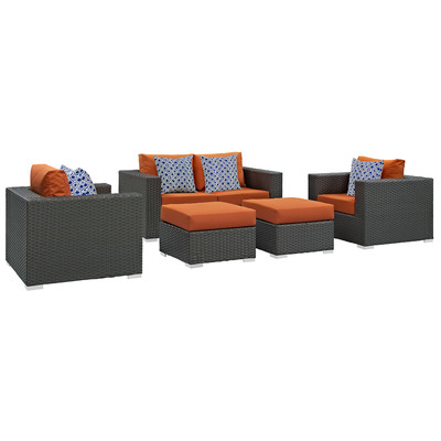 Outdoor Sofas and Sectionals Modway Furniture Sojourn Canvas Tuscan EEI-2375-CHC-TUS-SET 889654071365 Sofa Sectionals Sectional Sofa Canvas Complete Vanity Sets 