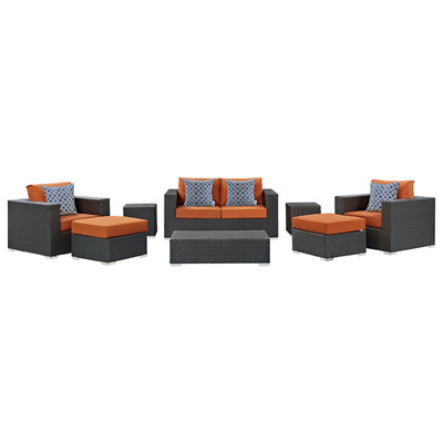 Modway Furniture Outdoor Sofas and Sectionals, Sectional,Sofa, Canvas, Complete Vanity Sets, Sofa Sectionals, 889654071396, EEI-2376-CHC-TUS-SET