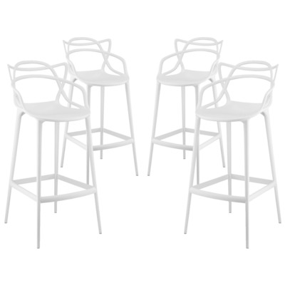 Modway Furniture Bar Chairs and Stools, White,snow, Bar, Dining Chairs, 889654072232, EEI-2402-WHI-SET