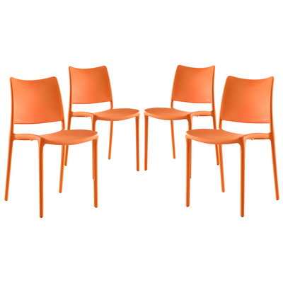 Dining Room Chairs Modway Furniture Hipster Orange EEI-2425-ORA-SET 889654078241 Dining Chairs Gold Orange Side Chair Stackable Gold OCHRE Orange 