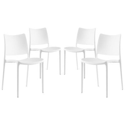 Modway Furniture Dining Room Chairs, White,snow, Side Chair, Stackable, White,Ivory, Dining Chairs, 889654078265, EEI-2425-WHI-SET