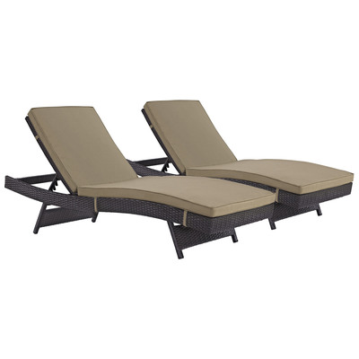 Outdoor Lounge and Lounge Sets Modway Furniture Convene Espresso Mocha EEI-2428-EXP-MOC-SET 889654078296 Daybeds and Lounges Complete Vanity Sets 