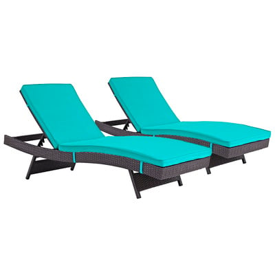 Outdoor Lounge and Lounge Sets Modway Furniture Convene Espresso Turquoise EEI-2428-EXP-TRQ-SET 889654078333 Daybeds and Lounges Complete Vanity Sets 
