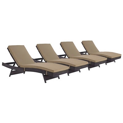 Outdoor Lounge and Lounge Sets Modway Furniture Convene Espresso Mocha EEI-2429-EXP-MOC-SET 889654078357 Daybeds and Lounges Complete Vanity Sets 