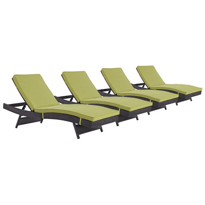 Outdoor Lounge and Lounge Sets Modway Furniture Convene Espresso Peridot EEI-2429-EXP-PER-SET 889654078371 Daybeds and Lounges Complete Vanity Sets 