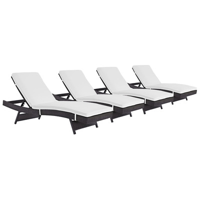 Outdoor Lounge and Lounge Sets Modway Furniture Convene Espresso White EEI-2429-EXP-WHI-SET 889654078401 Daybeds and Lounges White snow Complete Vanity Sets 