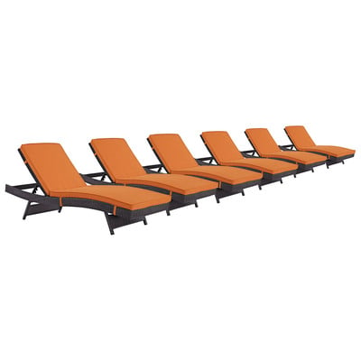 Outdoor Lounge and Lounge Sets Modway Furniture Convene Espresso Orange EEI-2430-EXP-ORA-SET 889654078425 Daybeds and Lounges Orange Complete Vanity Sets 