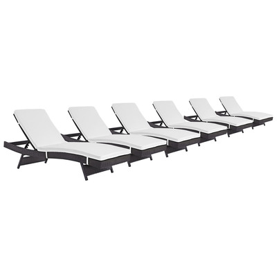 Outdoor Lounge and Lounge Sets Modway Furniture Convene Espresso White EEI-2430-EXP-WHI-SET 889654078463 Daybeds and Lounges White snow Complete Vanity Sets 