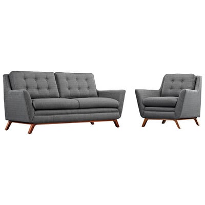 Sofas and Loveseat Modway Furniture Beguile Gray EEI-2432-DOR-SET 889654079071 Sofas and Armchairs GrayGrey Chaise LoungeLoveseat Love sea Mid-Century Edloe Finch mid ce Sofa Set setTufted tufting Complete Vanity Sets 