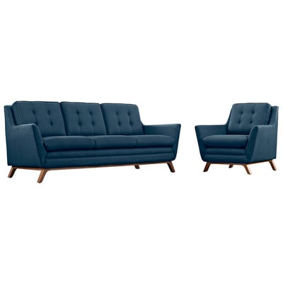 Modway Furniture Sofas and Loveseat, Chaise,LoungeLoveseat,Love seatSofa, Mid-Century,Edloe Finch,mid century,midcentury, Sofa Set,setTufted,tufting, Complete Vanity Sets, Sofas and Armchairs, 889654079132, EEI-2433-AZU-SET