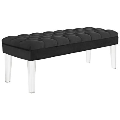 Modway Furniture Ottomans and Benches, Black,ebony, Complete Vanity Sets, Benches and Stools, 889654095927, EEI-2460-BLK