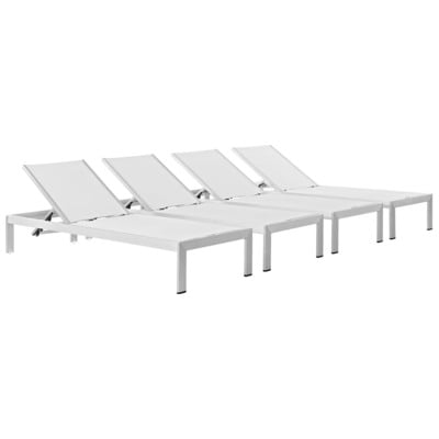 Outdoor Sofas and Sectionals Modway Furniture Shore Silver White EEI-2473-SLV-WHI-SET 889654090823 Daybeds and Lounges Black ebonySilver White snow Sofa Silver White Complete Vanity Sets 