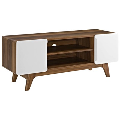 Modway Furniture TV Stands-Entertainment Centers, Gray,GreyWhite,snow, FURNITURE,Media Storage,Storage,TV Stand , Grey,GrayWalnut,White, Decor, 889654092124, EEI-2532-WAL-WHI,Small (under 48 in)